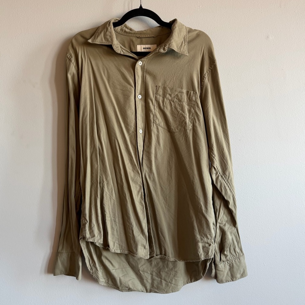 Buck Mason Light Olive Button-Up Shirt